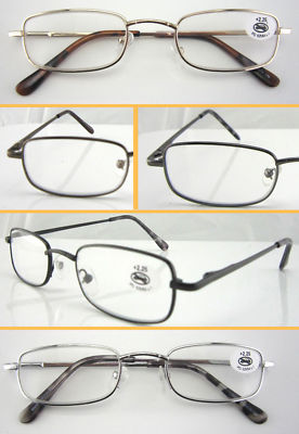 Metall Lesebrille klassisch schlichter Stil Federscharnier Arme L45