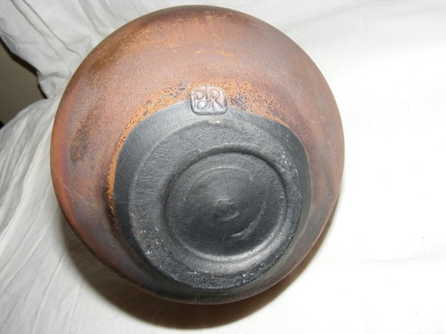 STUDIO POTTERY BRYONY RICH WOOD FIRED BOTTLE VASE GORGEOUS FLAME COLOURS - Picture 3 of 3