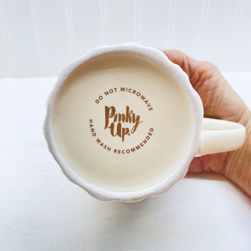 Pinky Up Porcelain Tea Cup Infuser Lid 12 Oz White - Picture 8 of 10
