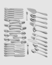 $675 Reed & Barton Cutlery Stainless Steel Brookhaven Flatware 85 Piece Set