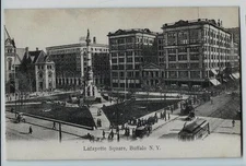 Antique Postcard Lafayette Square Buffalo NY / Unused / S O Barnum Co 
