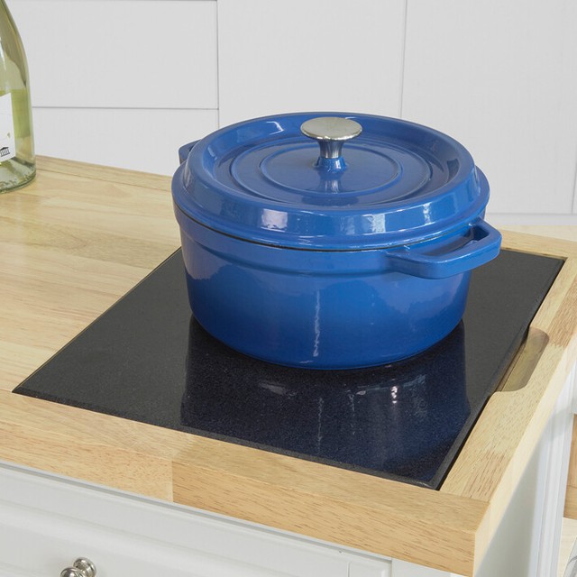 SoBuy Extendable Kitchen Island Trolley With Rubber Wood&marble Top