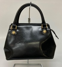 Borsa a mano Gianni Versace in pelle nera con ferramenta oro doppio manico...