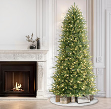 7.5 Ft Puleo International Pre-Lit Fraser Fir Slim Christmas Tree