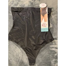 Spanx Assets High Waisted Thong Black Shaping Panty Size M NEW