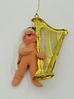 ANNALEE ANGEL ORNAMENT FELT HARP GOLD TINSEL HALO CHRISTMAS TREE DECOR HOLIDAY