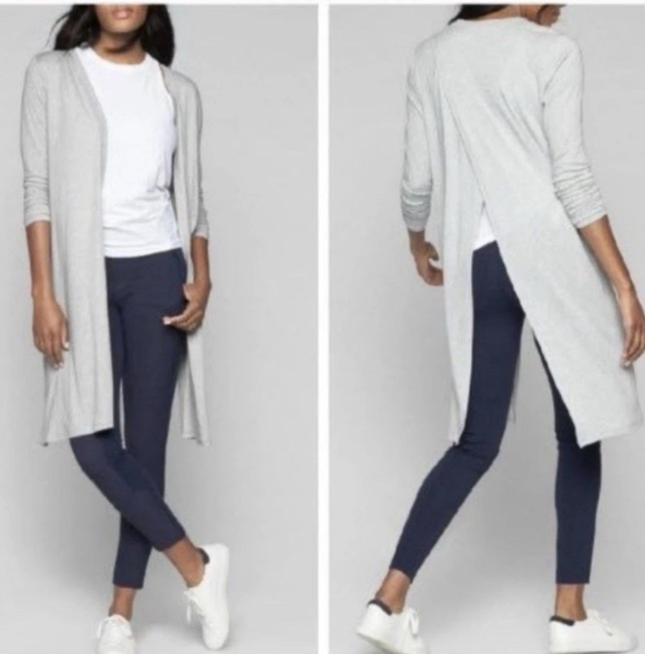 Donna Karan Active Split Back Open Front Long Dus… - image 1