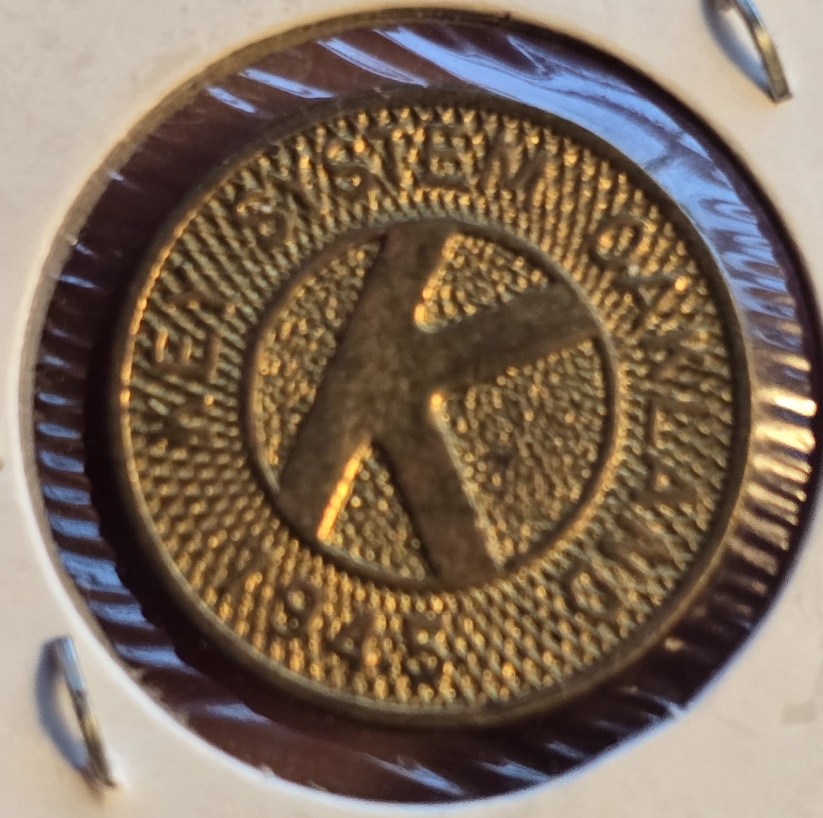 Old Oakland, California - Key System Oakland 1945 Local Fare Transit Token CA - second product detail image