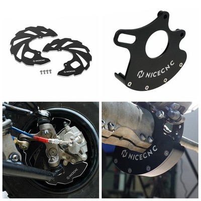 For Yamaha Raptor 700R 700 Front + Rear Brake Rotor Cover Guards 2013-2026 Black