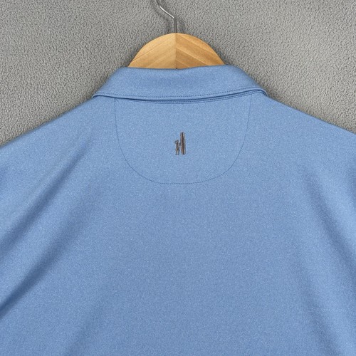 Johnnie O Polo Shirt Mens XL Blue Solid Ashworth Logo Short Sleeve Performance - Picture 9 of 11