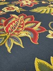 Waverly Regency Navy Jacobean Floral Green Red Tan Decor Fabric 1.5Y #32