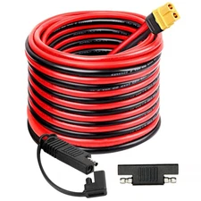 10AWG SAE to XT60 Connector Extension Cable 20FT, XT60 Female to SAE Cable Wi...