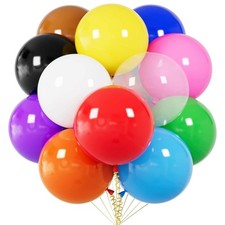 18 Inch Assorted Colors Big Balloon 12 Pack Large Latex Party Balloons Round ...