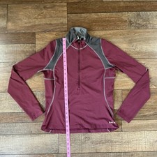 REI Women's Size S 1/4 Zip Pullover Burgundy Gray Activewear Hiking Running 9910