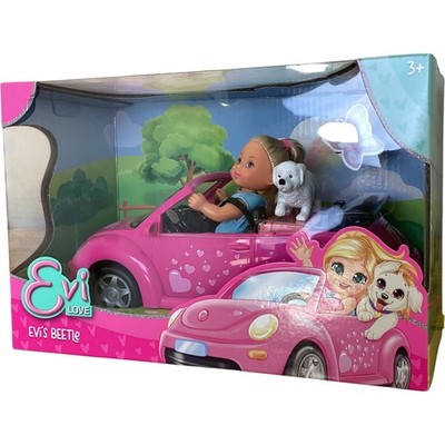 SIMBA Evi Love Doll Playset Evi's Beetle Car with Pet Dog Ages 3+ TH