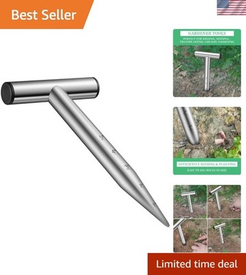 Stainless Steel Hand Dibber and Bulb Planter Tool - 10 Inch Precision Design