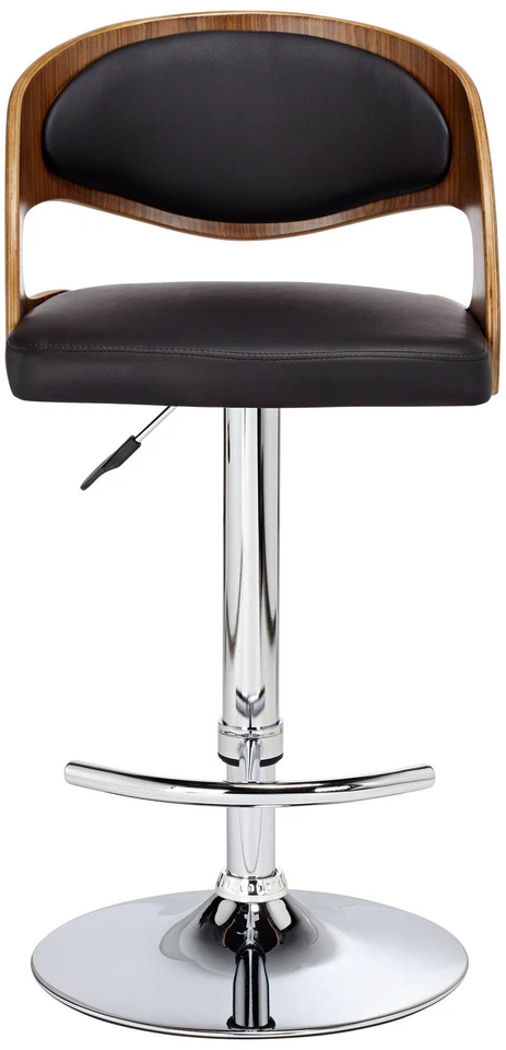 Malibu Walnut Swivel Bar Stool 32 1/2" High Black Cushion Kitchen Counter Island - Image 3 of 4
