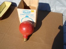 Vintage Large Red Darkroom Saftelight Bulb 5" Diameter Works