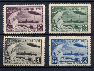 Russia 1931 Scott # C30 C33 North Pole Graf Zeppelin Icebreaker Airmail MNH