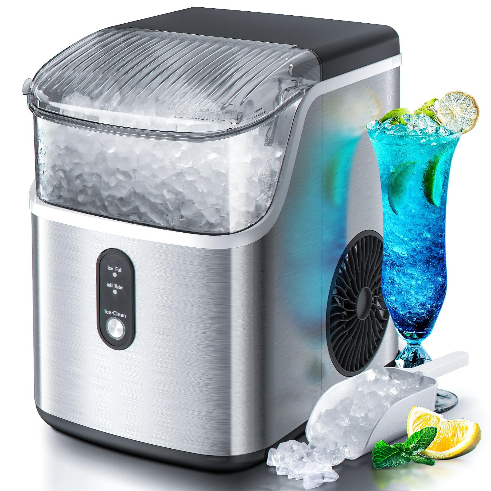 Nugget Countertop Ice Maker with Soft Chewable Pellet Ice Pebble Portable Machine