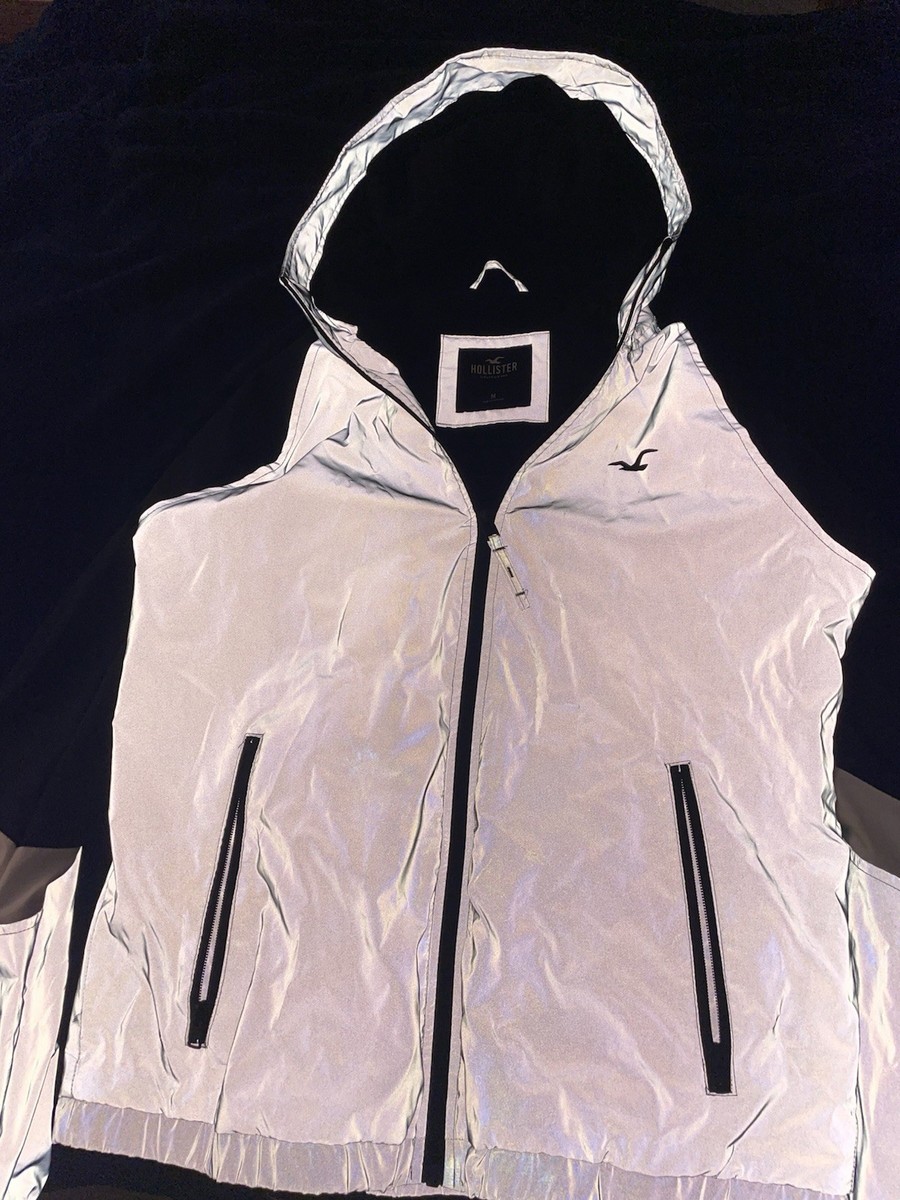 Reflective Hollister Windbreaker Rain Jacket Size Medium Men's | eBay