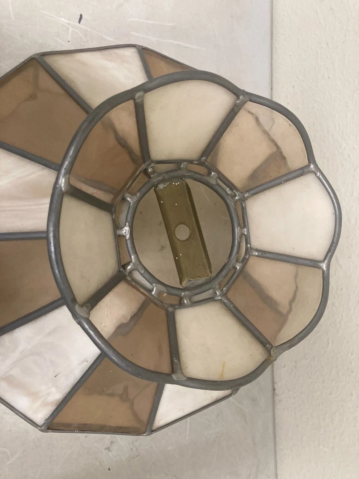 Винтажная витражная подвесная лампа в стиле Тиффани сделано в Мексике с бриллиантами!! - Изображение 2 из 4