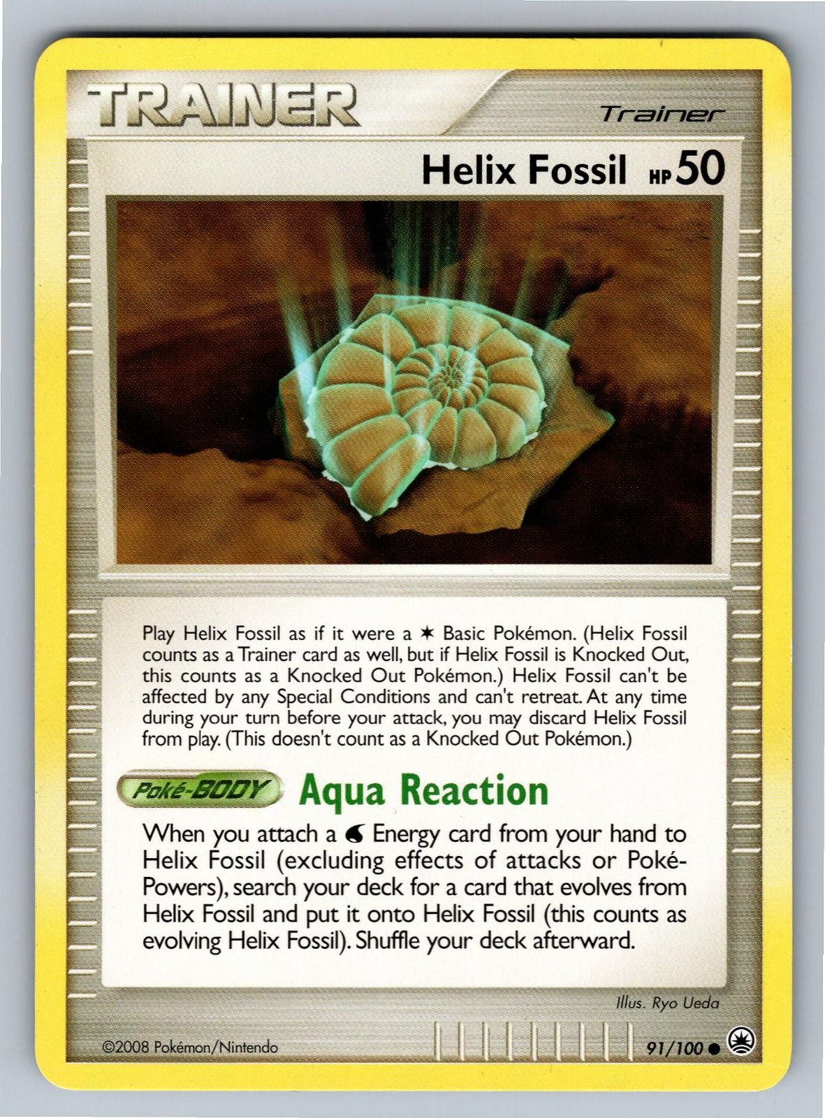 Helix Fossil 91/100 Common Majestic Dawn Pokemon Lightly Played