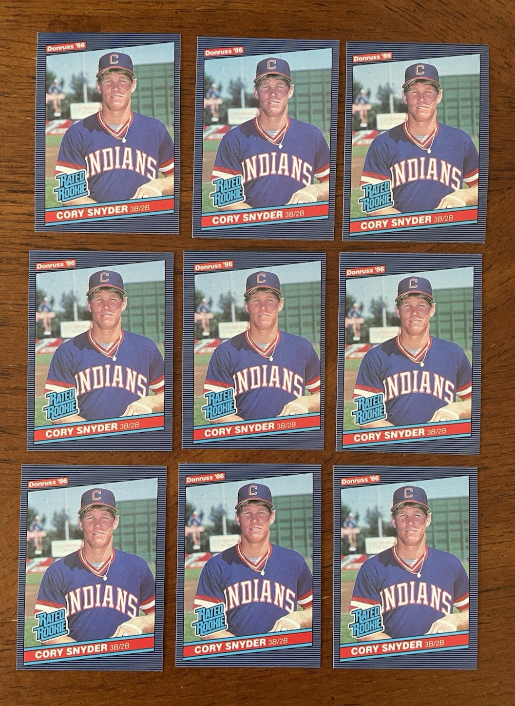1986 Donruss #29 Cory Snyder - Cleveland - Nine (9) card lot