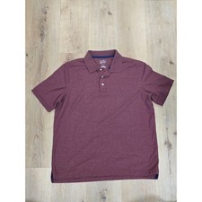 Croft Barrow Mens L Burgundy Polo Shirt Short Sleeve Cotton Blend