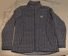 Women’s L.L. Bean Sweater Fleece Full-Zip Jacket Medium Petite Navy Birdseye