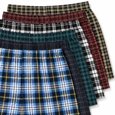 Herren Karierte Boxer Shorts 6er Pack Lockerer Sitz Knopfleiste Unterwäsche