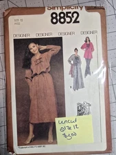  70’s Vintage 1978 Simplicity 8852 Sz 12 Holly’s Harp Designer Flutter Dress UC