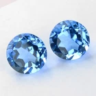 3.61Cts Gorgeous Natural Swiss Blue Topaz 7mm Round Shape Matching Pair
