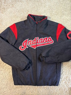 Majestic Cleveland Indians Jacket Adult Small Blue Full Zip Therma Base MLB Mens