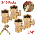 2-10pcs 3/4'' Brass Garden Hose Shut Off Valve Water Pipe Faucet Connector Handy