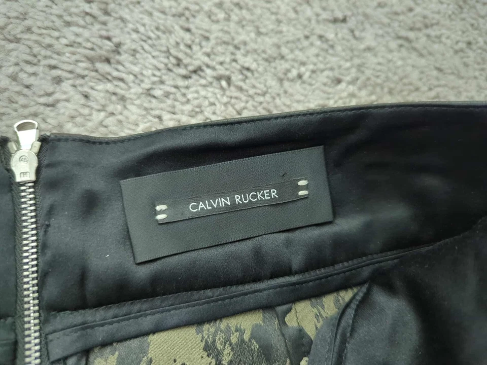 Falda lápiz Calvin Rucker para mujer 29" estampado animal niña rica espalda abertura alta midi Foto 3 de 4