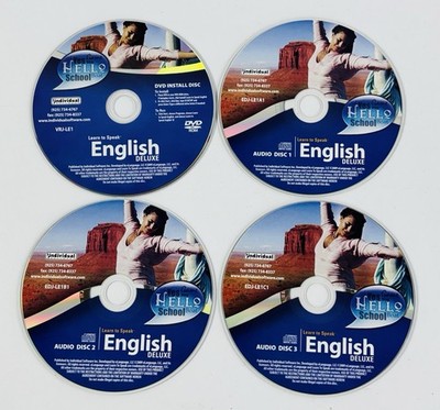 Learn to Speak English Deluxe 4-Disc Set Individual Software PC DVD & Audio CDs