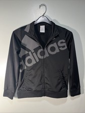 Adidas Youth Unisex XL 16 Black Zip Jacket, Preowned