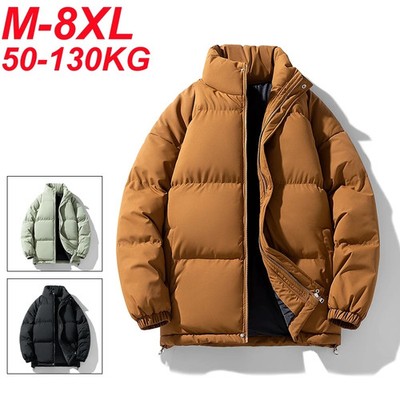 Winter Parka Men Brown Thick Warm Jackets Big Size 6xl 7xl 8xl Oversize Cotton P