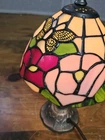 Vntg Tiffany-Style Stained Glass Butterfly Accent Lamp - 11" Tall Night Light