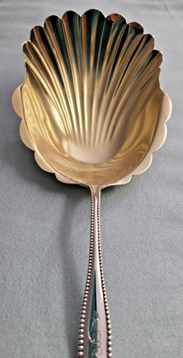 Antique Gorham Lancaster sterling silver w gold wash cracker spoon