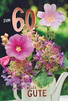 60. Geburtstag Alles Gute Blumen GlüCkwunschkarte Mit Umschlag