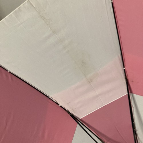 Rob McAlister Pink White Push Button Umbrella 100% Polyester Wooden Handle - Picture 11 of 21