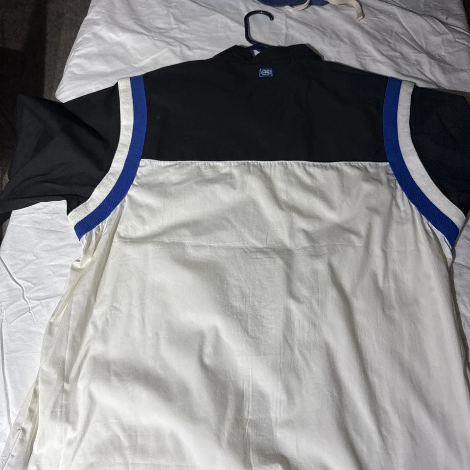 Vintage Y2K Ecko Unltd The Ranson White/Blue Button Short Sleeve Woven Shirt L - Image 3 of 4