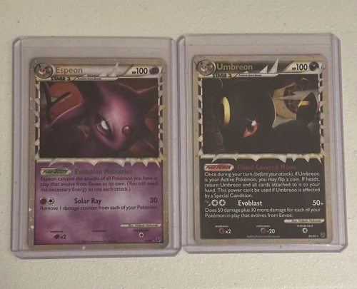 Pokémon Card - TCG: Undaunted - Umbreon & Espeon - Prime - 17/113 & 86/90 - NM-