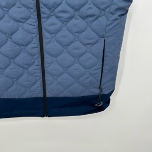 Asics Mens Green Quilted Full Zip Vest Size Large Fleece Lined Outdoors Casual - Picture 3 of 8