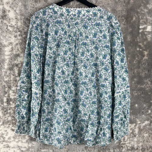 Talbots Plus Size 3X Floral Print Pleated Lace Casual Button Top Long Sleeve - Picture 4 of 8
