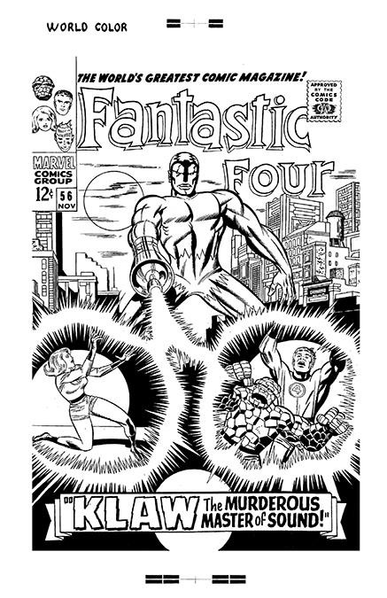 Jack Kirby Fantastic Four #56 Rare Large Production Art Cover