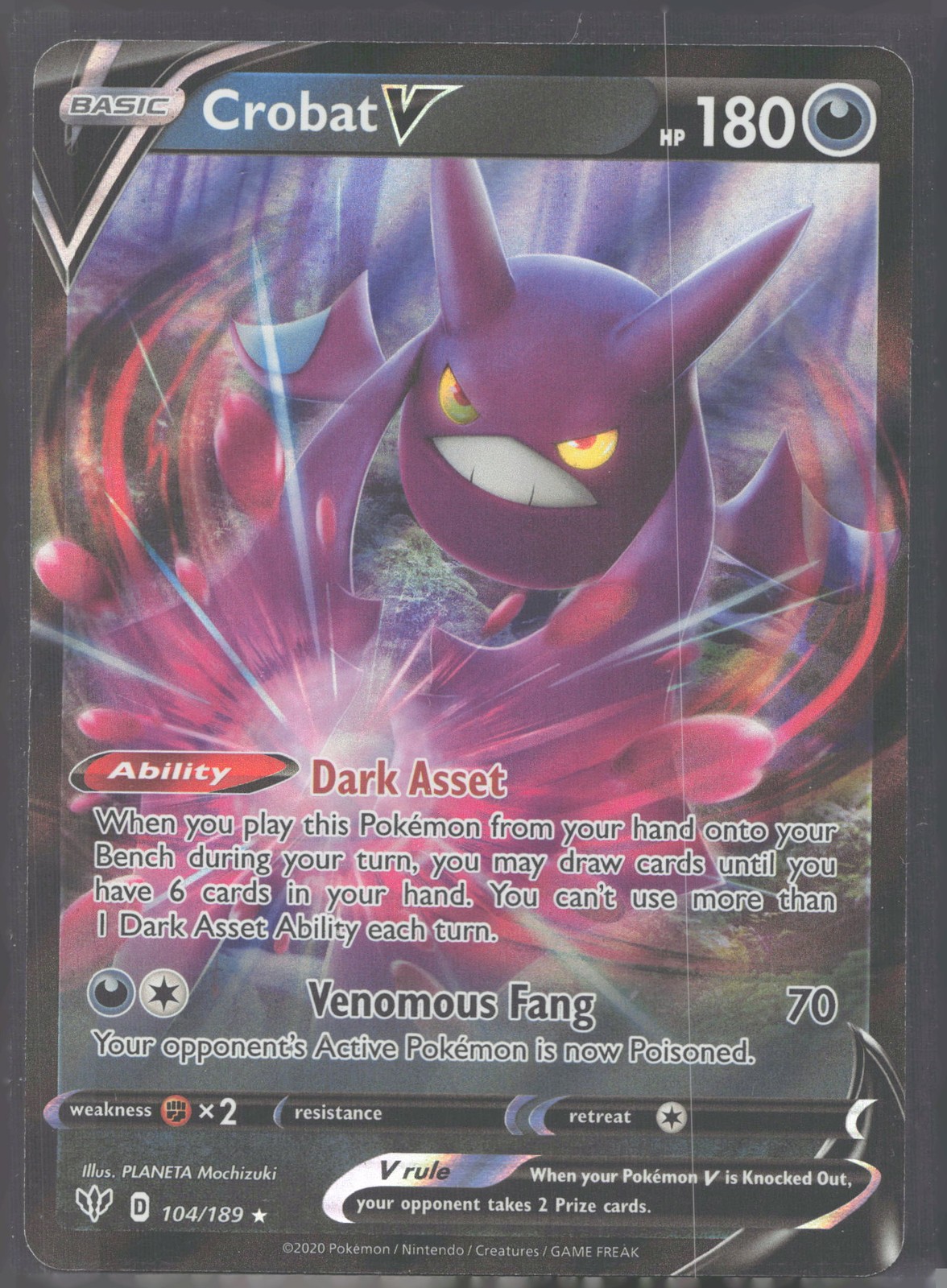 SWSH03: Darkness Ablaze #104/189 Crobat V