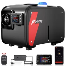 Hcalory 8KW bluetooth Diesel Air Heater 12V W/ 110V AC Converter Car Van Home